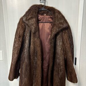 Elegant Brown Fur Coat